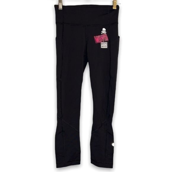 Lululemon Leggings Soulcycle Higher Love graphic print active pants - Picture 1 of 9